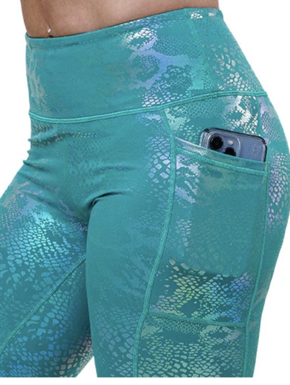 Constantly Varied Gear Turquoise Glisten Here Leggings And Headband Size Medium - Picture 8 of 8